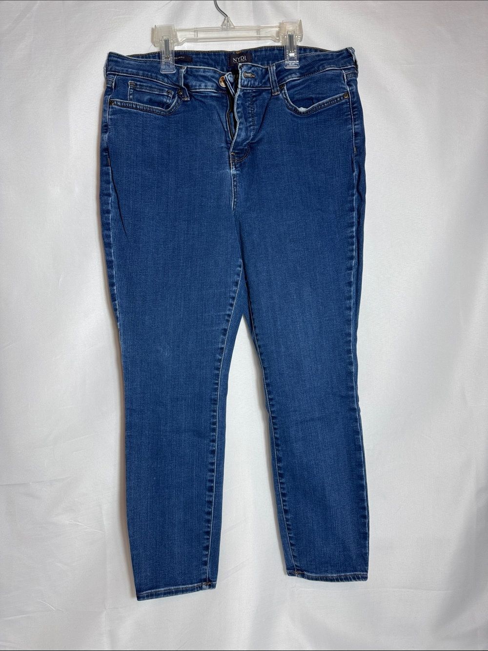 NYDJ Slim Stretch Skinny Jeans in Medium Blue Women’s Plus Size 16